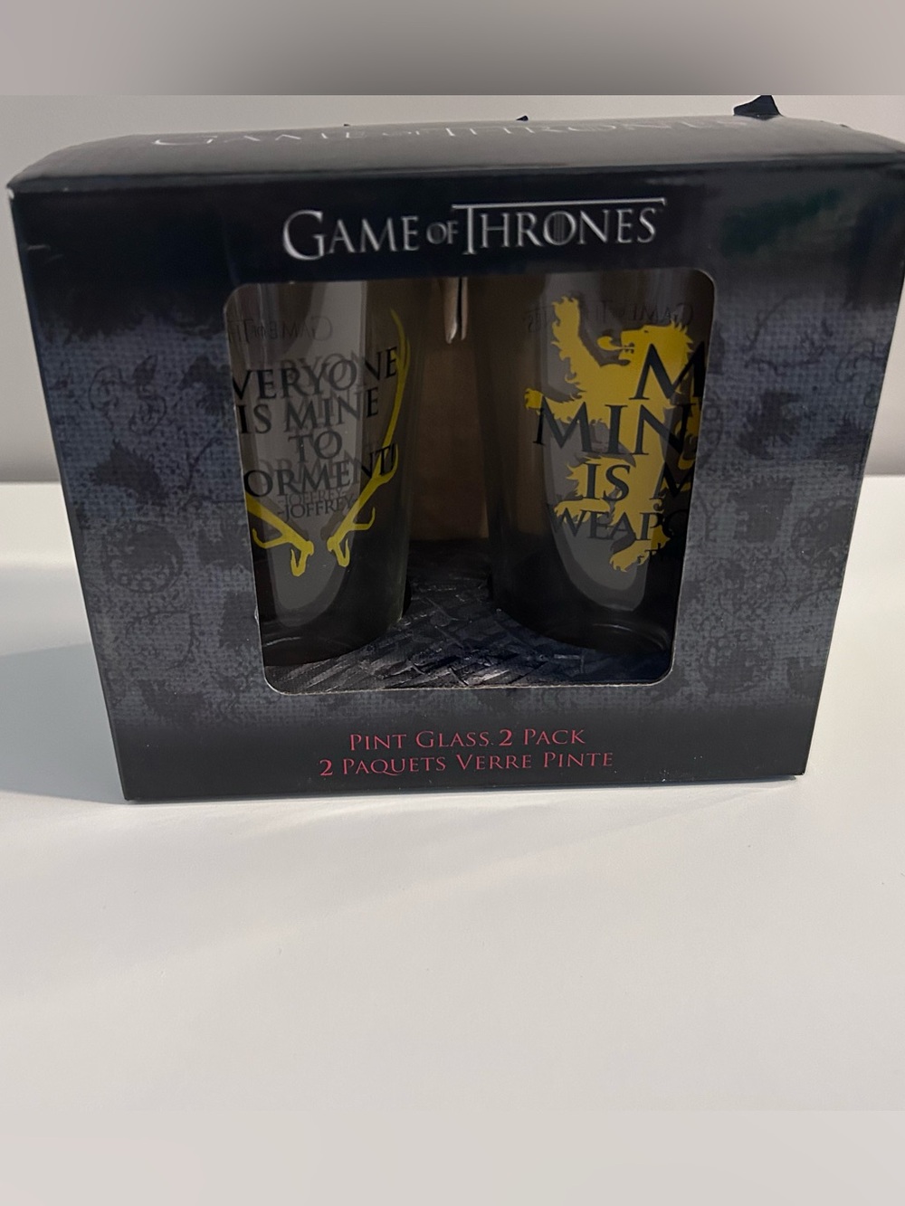 Set of two Game of Thrones Pint Glasses